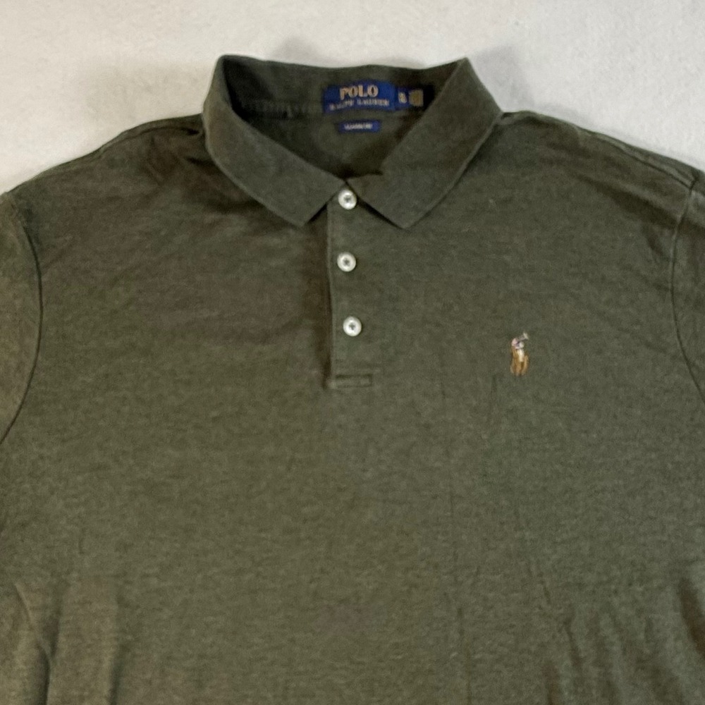 Polo Ralph Lauren Polo Shirt Mens XL Classic Fit Long Sleeve Olive Green